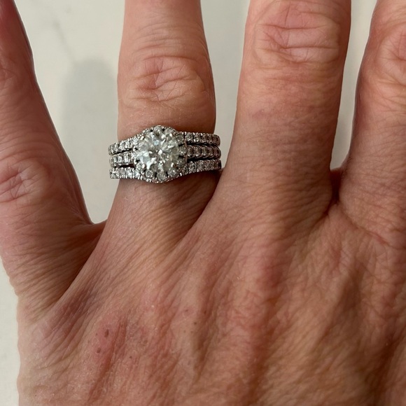 Tolkowsky White Gold Natural Diamond Ring Set Size 6.5 from Kay Jewelers - Picture 5 of 9